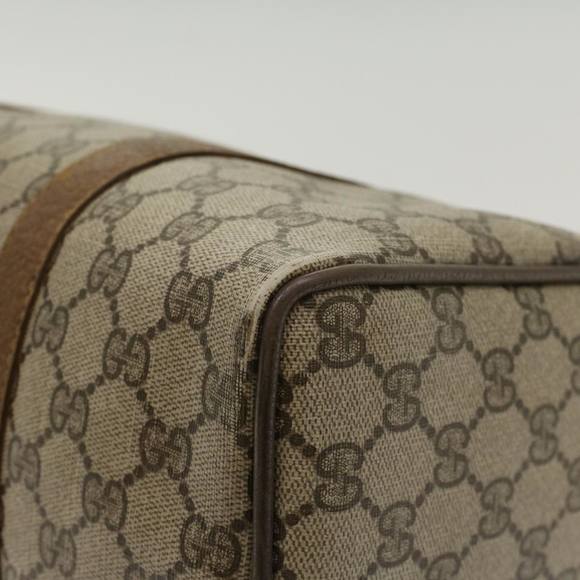 GUCCI GG Canvas Web Sherry Line Boston Bag PVC Leather Beige Green Auth yk7856 - Picture 16 of 16